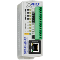 Web-Enabled Programmable ControllerI/O: 4 Relays, 4 Digital Inputs, 1-Wire Bus (Up to 16 temp/humidity sensors)Power Supply: 9-28VDC